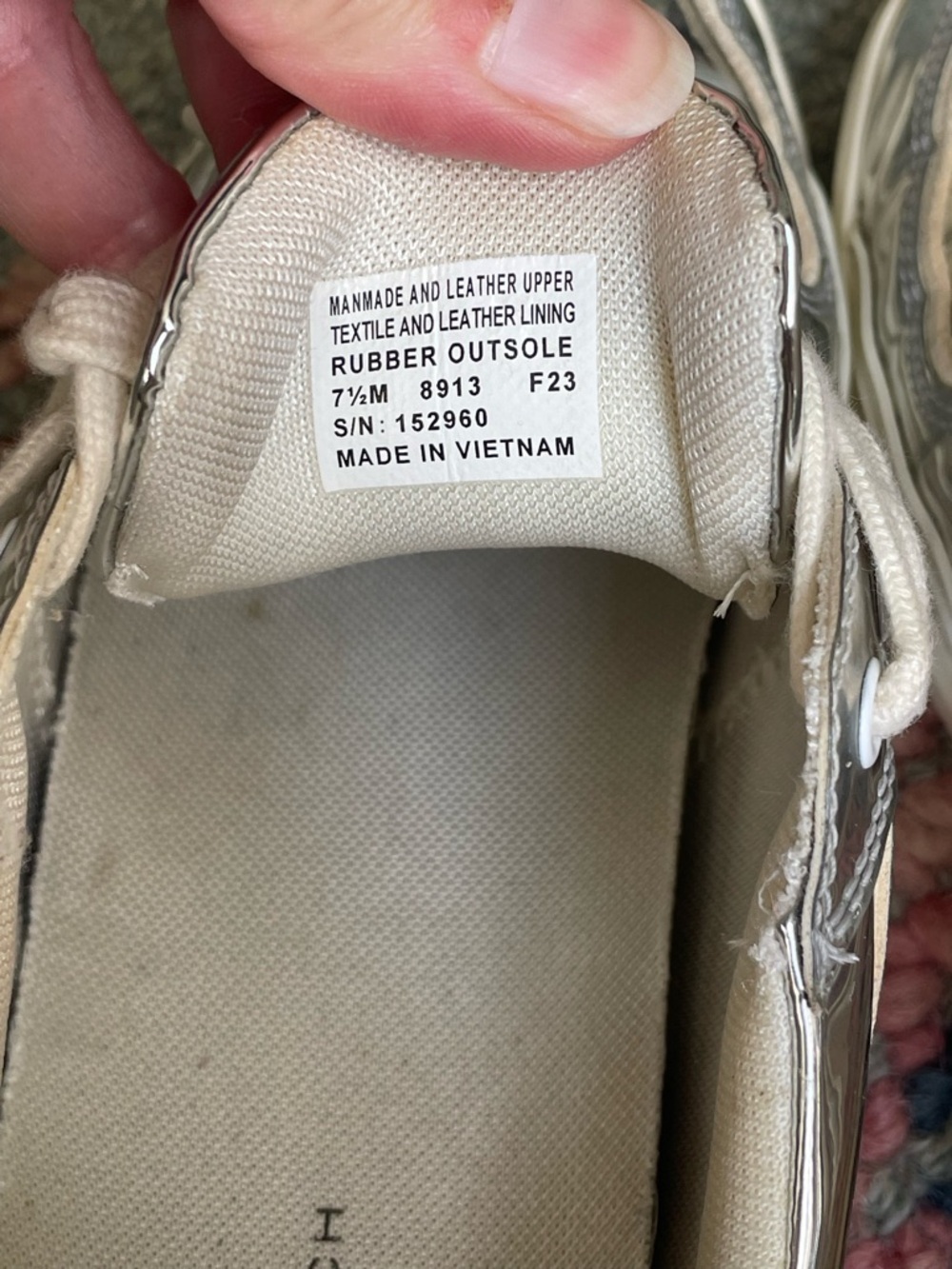 Tory Burch Clover Court Silver Sneakers Women 7.5 - Picture 12 of 13